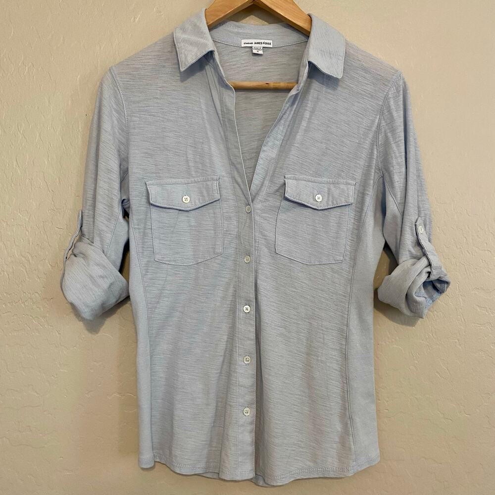 Standard James Perse Sheer Slub Side Panel Shirt Womens Size 2 Medium